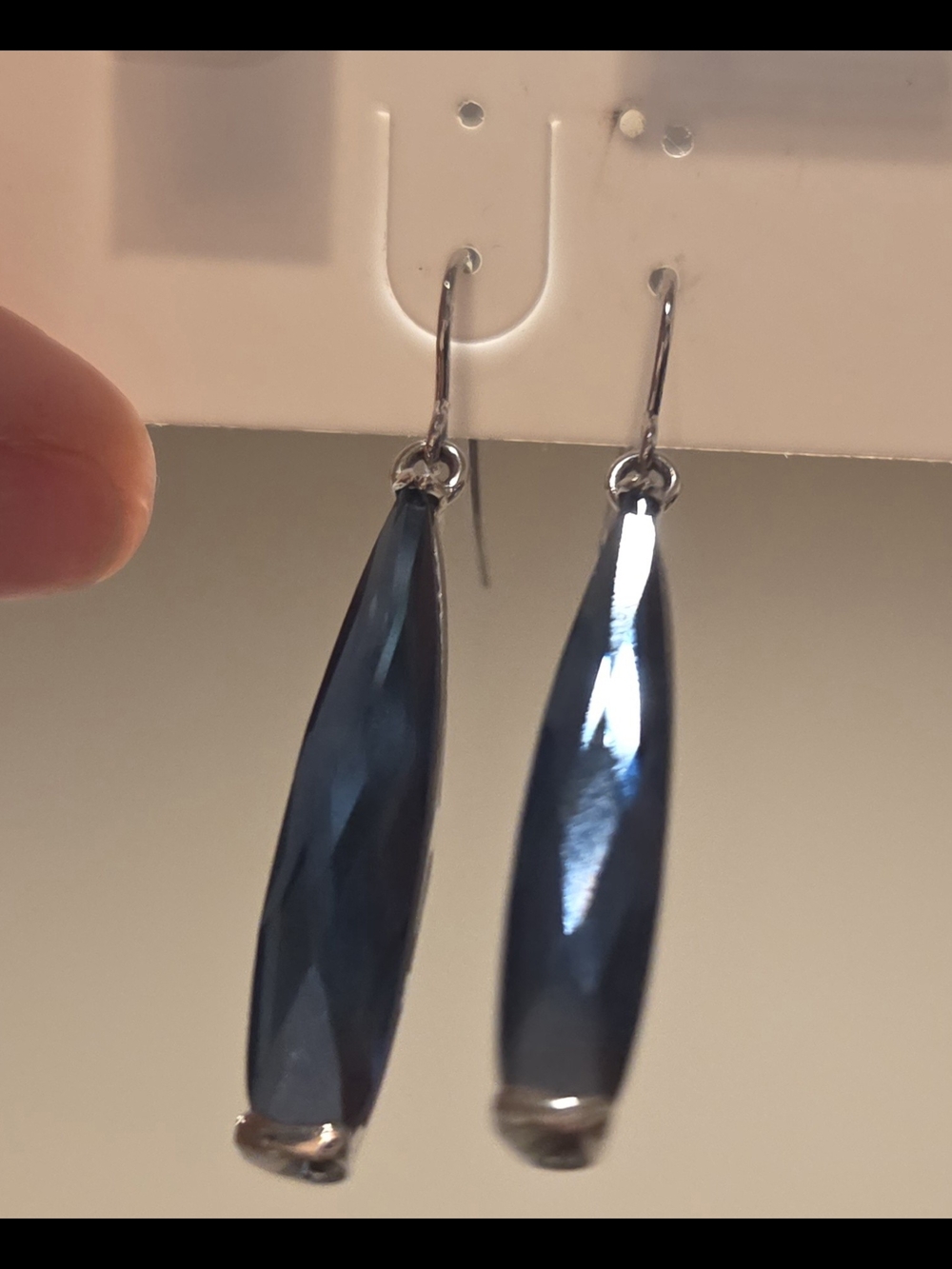 Blue Faceted Teardrop Earrings - Women's Jewelry